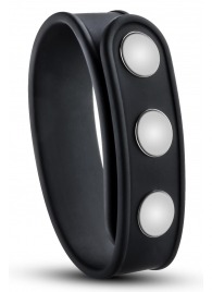 Черное эрекционное кольцо на кнопках - Blush Novelties - в Новочеркасске купить с доставкой