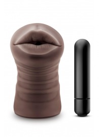 Коричневый мастурбатор-ротик Krystal Vibrating Masturbator - Blush Novelties - в Новочеркасске купить с доставкой