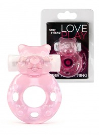 Розовое эрекционное виброкольцо в форме мишки - 1137 - в Новочеркасске купить с доставкой