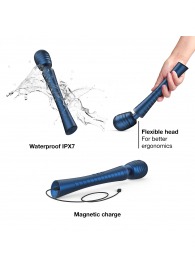 Синий вибромассажёр с насадками Man.wand Edgy - Manwan - в Новочеркасске купить с доставкой