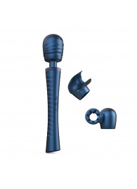 Синий вибромассажёр с насадками Man.wand Edgy - Manwan - в Новочеркасске купить с доставкой