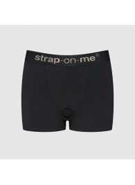 Черные трусики-боксеры для фиксации насадок Strap-on-me Harness Lingerie Allure - size XL - Strap-on-me - купить с доставкой в Новочеркасске