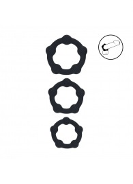 Набор из 3 эрекционных колец Beaded Silicone Cockring Set - Shots Media BV - в Новочеркасске купить с доставкой
