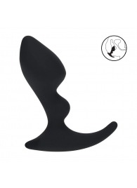 Черная анальная пробка для массажа простаты Double Ripple Silicone Prostate Massager - Shots Media BV - в Новочеркасске купить с доставкой