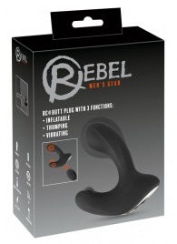 Черная анальная вибропробка с функцией расширения RC Butt Plug with 3 functions - Orion - в Новочеркасске купить с доставкой
