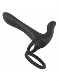 Черная насадка на член с вибрацией Couple’s Vibrator - Orion - в Новочеркасске купить с доставкой