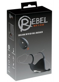 Черная вибронасадка для эрекции и стимуляции мошонки Cock ring with RC ball massager - Orion - в Новочеркасске купить с доставкой