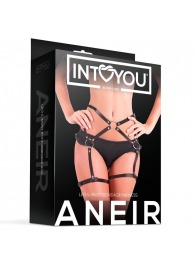 Черные стрепы на бёдра Aneir - Intoyou - купить с доставкой в Новочеркасске