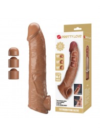 Карамельный фаллоудлинитель с подхватом мошонки Silas - 26 см. - Baile - в Новочеркасске купить с доставкой