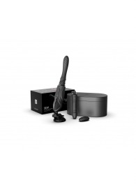 Черная секс-машина с функцией нагрева, насадками и присоской Sesh - Zalo - купить с доставкой в Новочеркасске