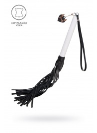 Плеть с белой рукоятью и чёрными хлыстами - 50 см. - Pecado - купить с доставкой в Новочеркасске