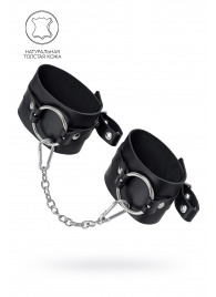 Черные оковы из толстой кожи с люверсами - Pecado - купить с доставкой в Новочеркасске