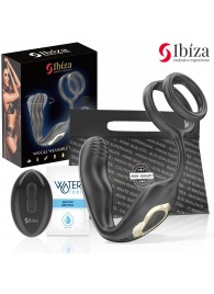 Черная анальная пробка с вращением и эрекционными кольцами - Ibiza - в Новочеркасске купить с доставкой