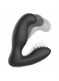 Черный вибромассажер простаты с ротацией и пультом ДУ - Ibiza - в Новочеркасске купить с доставкой