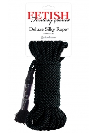 Черная веревка для фиксации Deluxe Silky Rope - 9,75 м. - Pipedream - купить с доставкой в Новочеркасске