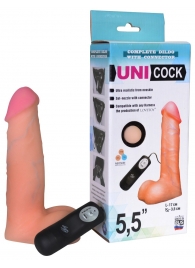Фаллическая насадка Харнесс UNICOCK 5,5  с вибрацией - 17 см. - LOVETOY (А-Полимер) - купить с доставкой в Новочеркасске