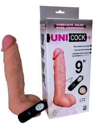 Фаллическая насадка Харнесс UNICOCK 9  с вибрацией - 24 см. - LOVETOY (А-Полимер) - купить с доставкой в Новочеркасске