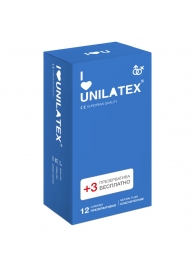 Классические презервативы Unilatex Natural Plain - 12 шт. + 3 шт. в подарок - Unilatex - купить с доставкой в Новочеркасске