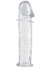 Гладкая прозрачная насадка с усиками под головкой - 12,5 см. - Toyfa Basic - в Новочеркасске купить с доставкой