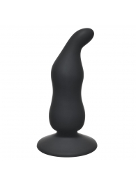 Чёрная анальная пробка Waved Anal Plug Black - 11 см. - Lola Games