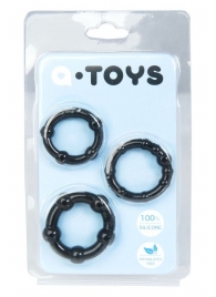 Набор из 3 чёрных эрекционных колец A-toys - A-toys - в Новочеркасске купить с доставкой