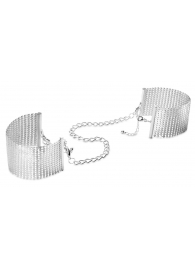 Серебристые наручники-браслеты Desir Metallique Handcuffs - Bijoux Indiscrets - купить с доставкой в Новочеркасске