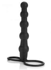 Насадка на пенис для двойного проникновения Silicone Beaded Double Rider - 14 см. - California Exotic Novelties - в Новочеркасске купить с доставкой