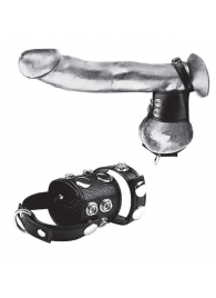 Утяжка на пенис и мошонку Cock Ring With 1.5  Ball Stretcher And Optional Weight Ring - BlueLine - купить с доставкой в Новочеркасске