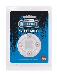 Эрекционное кольцо с 4 бусинами MENZSTUFF STUD RING CLEAR - Dream Toys - в Новочеркасске купить с доставкой