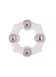 Эрекционное кольцо с 4 бусинами MENZSTUFF STUD RING CLEAR - Dream Toys - в Новочеркасске купить с доставкой