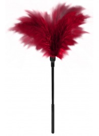 Пластиковая метелочка с красными пёрышками Small Feather Tickler - 32 см. - Blush Novelties - купить с доставкой в Новочеркасске