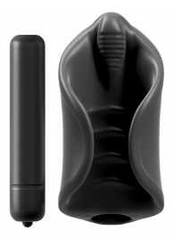 Чёрный мастурбатор Vibrating Silicone Stimulator с вибрацией - Pipedream - в Новочеркасске купить с доставкой