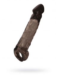 Чёрная насадка на пенис Tс подхватом - 19,5 см. - ToyFa - в Новочеркасске купить с доставкой