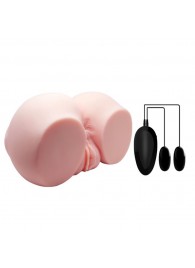 Телесный мастурбатор с двумя любовными тоннелями и вибрацией - Baile - в Новочеркасске купить с доставкой