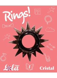 Чёрное эрекционное кольцо Rings Cristal - Lola Games - в Новочеркасске купить с доставкой