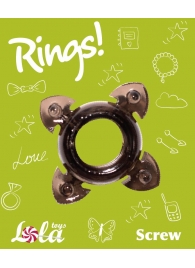 Чёрное эрекционное кольцо Rings Screw - Lola Games - в Новочеркасске купить с доставкой