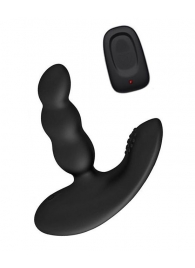 Черный силиконовый стимулятор простаты Levett Nitoc с пультом ДУ - Levett - в Новочеркасске купить с доставкой