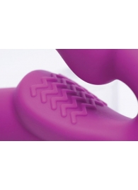 Ярко-розовый безремневой вибрострапон Evoke Vibrating Strapless Silicone Strap-on Dildo - XR Brands - купить с доставкой в Новочеркасске