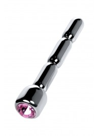 Серебристый уретральный плаг со стразом - 7 см. - ToyFa - купить с доставкой в Новочеркасске