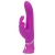 Лиловый вибратор Curve Thrusting Rechargeable Rabbit Vibrator - 24,1 см. - Happy Rabbit