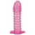 Гелевая розовая насадка с шипами - 12 см. - Toyfa Basic - в Новочеркасске купить с доставкой