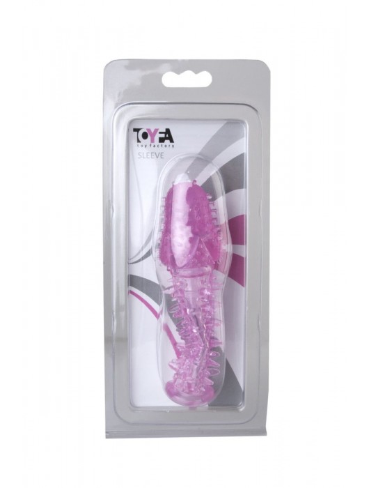 Закрытая насадка розового цвета с шипами и точками - 13,5 см. - Toyfa Basic - в Новочеркасске купить с доставкой