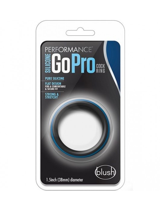 Черно-синее эрекционное кольцо Silicone Go Pro Cock Ring - Blush Novelties - в Новочеркасске купить с доставкой