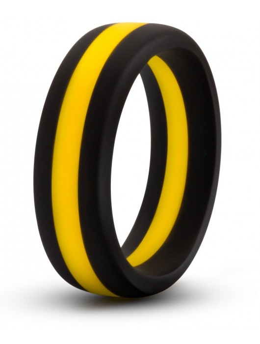 Черно-желтое силиконовое эрекционное кольцо Silicone Go Pro Cock Ring - Blush Novelties - в Новочеркасске купить с доставкой