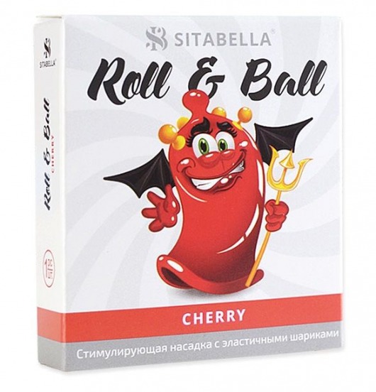 Стимулирующий презерватив-насадка Roll   Ball Cherry - Sitabella - купить с доставкой в Новочеркасске