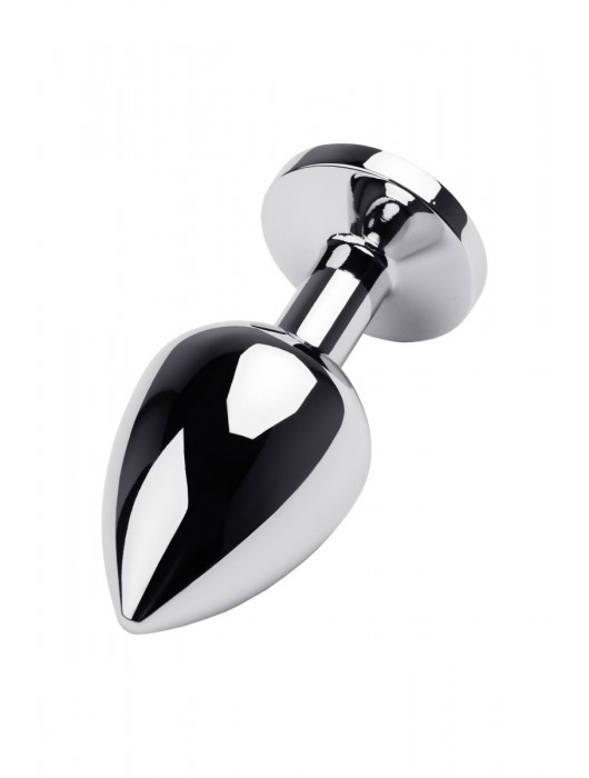 Серебристая коническая анальная пробка с красным кристаллом - 8 см. - ToyFa - купить с доставкой в Новочеркасске