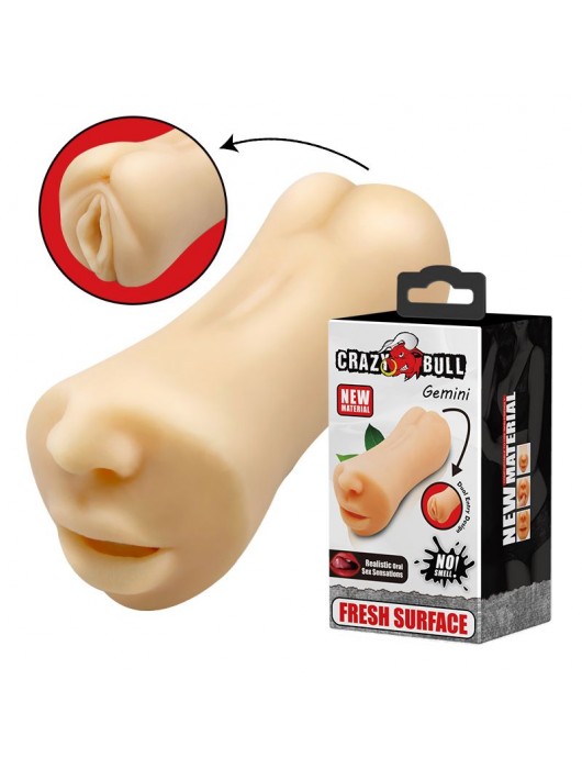 Двусторонний мастурбатор Gemini - ротик и вагина - Baile - в Новочеркасске купить с доставкой