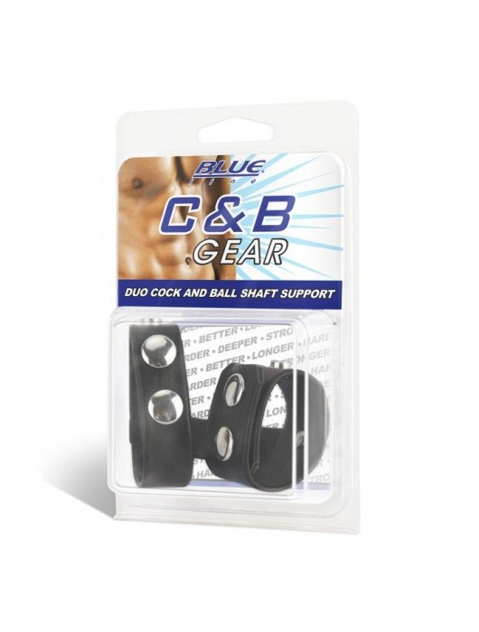 Двойной поддерживаюший ремень для пениса с заклепками - BlueLine - купить с доставкой в Новочеркасске