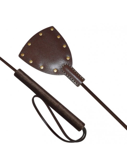 Коричневый стек  Готика  с петлёй и клёпками - 67 см. - Sitabella - купить с доставкой в Новочеркасске