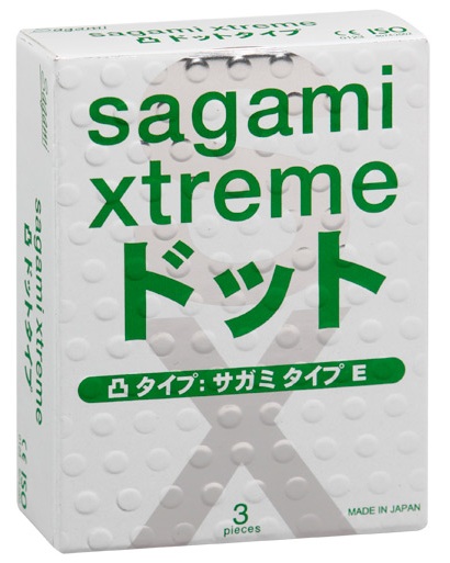 Презервативы Sagami Xtreme SUPER DOTS с точками - 3 шт. - Sagami - купить с доставкой в Новочеркасске